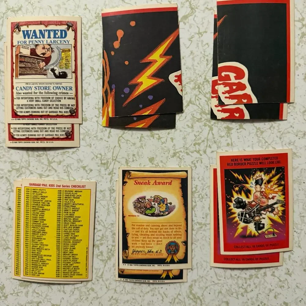 Vintage 1985–1986 Garbage Pail Kids Card Lot – Original Topps – 50+ Cards